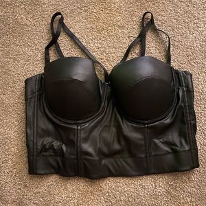 faux leather crop top